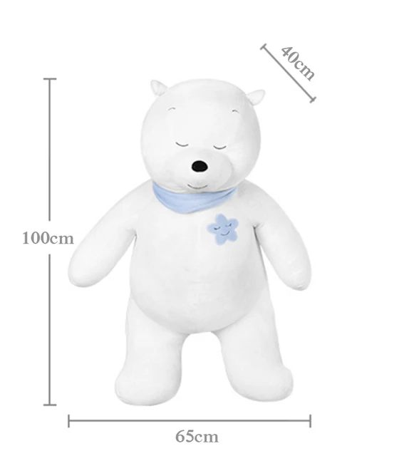 Fancytraderかわいいソフトぬいぐるみシロクマ人形ビッグジャイアントポップアニメ白クマのおもちゃ100センチ39インチニースギフト Giant Polar Bear Doll Stuffedanime Stuffed Toy Aliexpress