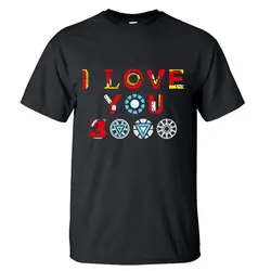 I Love You 3000 Футболка мужская Мстители Железный человек футболка супергерой летние футболки хлопок Тони Старк короткий рукав черная футболка