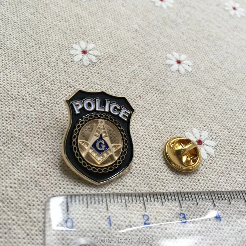

1pc Masonic Lapel Pin Brooch Freemasonry crafted badge with cutout square and compass inside the badge for the police