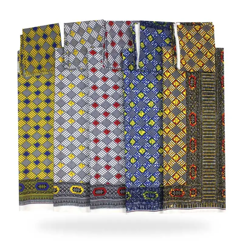 

New Design 2 Piece/Set 4 Yards African wax Ankara Prints Modell Material & 2 Yards Silk Ankara Fabric For Women's Dress! YF62310