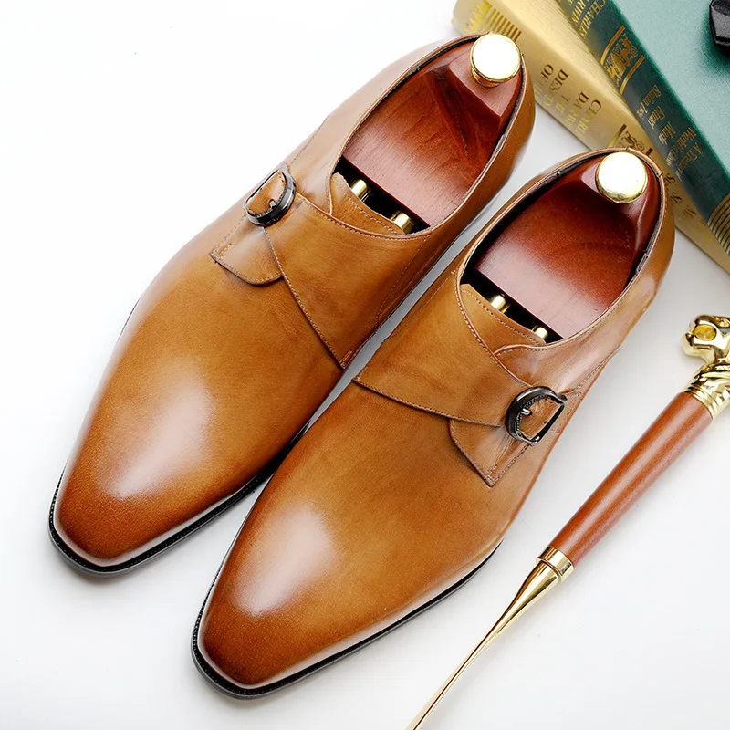 

Explosion models new summer men's shoes England pointed shoes business European version of men's leather wedding shoes free