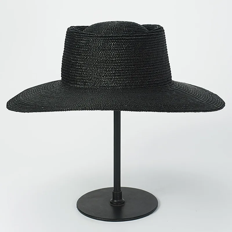 Черные соломенные шапки для мужчин и женщин, летняя шляпа от солнца с широкими полями, фетровая Соломенная пляжная шляпа, морская шляпа для улицы, Шляпа Дерби, шляпа игрока