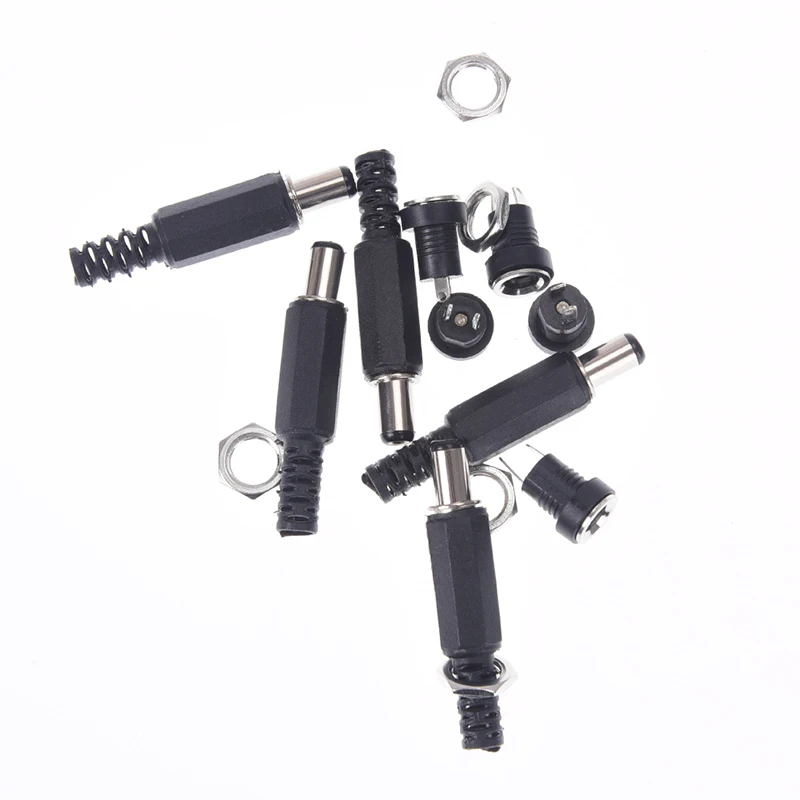 

5Pcs/Set 5.5 x 2.1mm DC Power Supply Jack Socket Female Panel Mount Connector Plug Adapter 2 Terminal Types 5.5x2.1 connectors