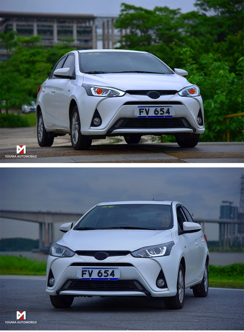 Светодиодная лампа для автомобиля фары для Toyota Yaris L- светодиодные фары DRL ходовые огни Биксеноновые Противотуманные фары ангельские глаза