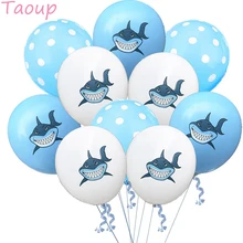 Taoup 10pcs Childern Happy Birthday Balloons Air Latex Baby Shark Balloons Birthday Ballons Accessories Balons Party Baby Shower Taoup 10pcs Childern Happy Birthday Balloons Air Latex Baby Shark Balloons Birthday Ballons Accessories Balons Party Baby Shower