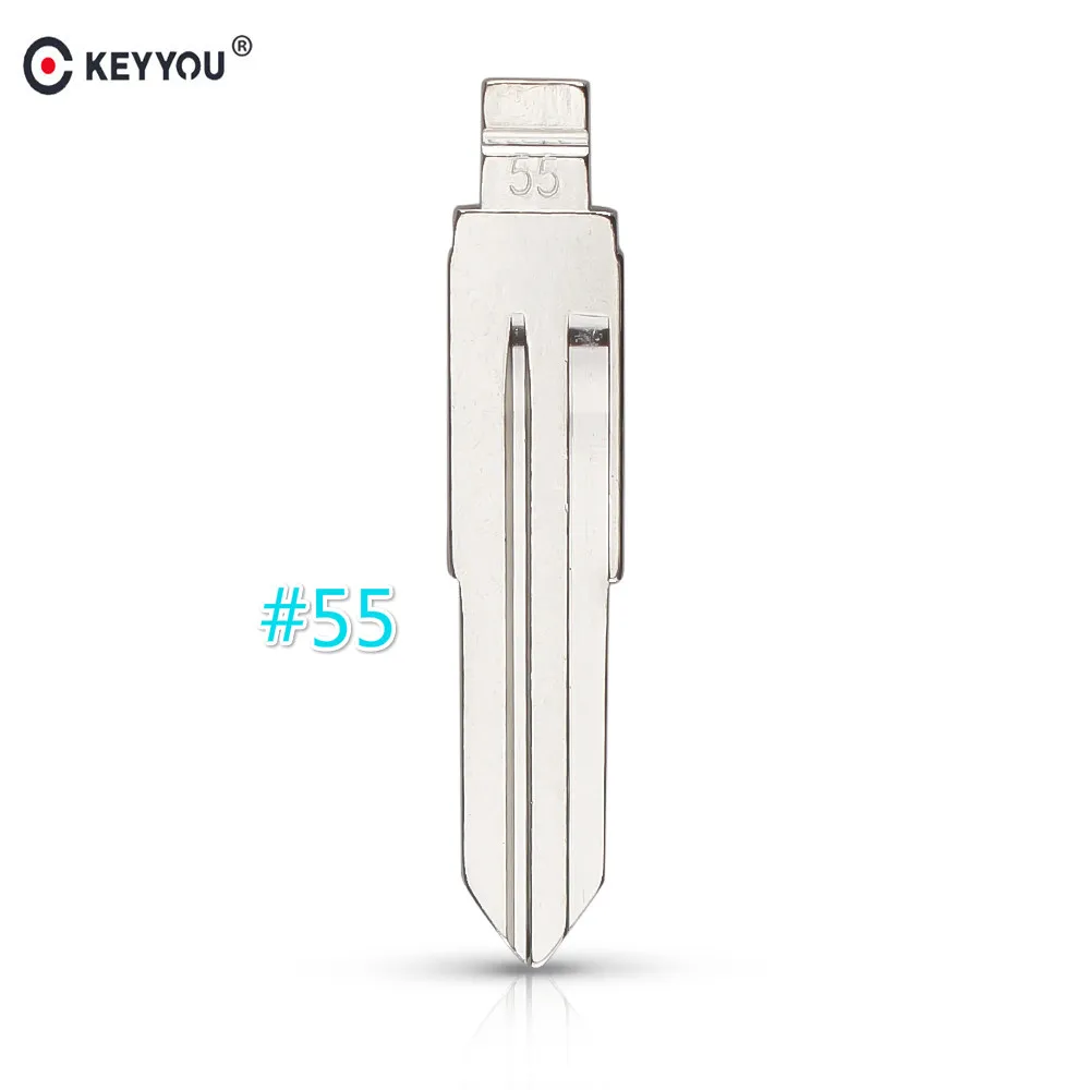

KEYYOU 10 pcs/lot Metal Blank Uncut Flip Replacement KD Remote Key Blade Type #55 for Chery QQ3 Key Blade NO. 55