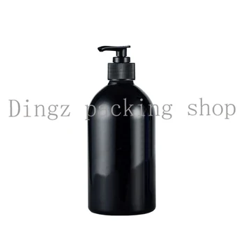 

500ML X 12 dispenser pump PET my bottle empty black,plastic cosmetic container with lotion pump for shampoo,lotion bottle