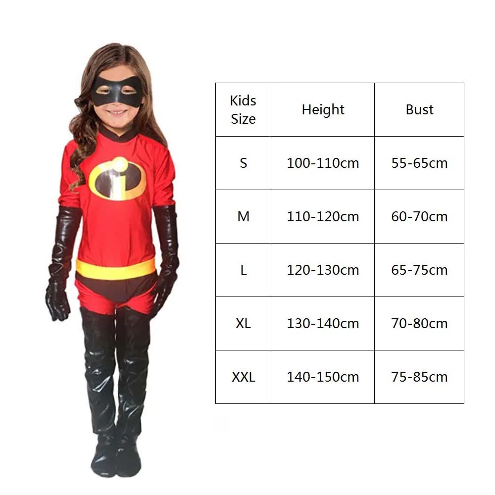 The Incredibles Superhero Elastigirl Cosplay Helen Parr Costume Lycra Spandex Bodysuit Sexy Outfit Zentai 3D Printing Halloween - Цвет: girls