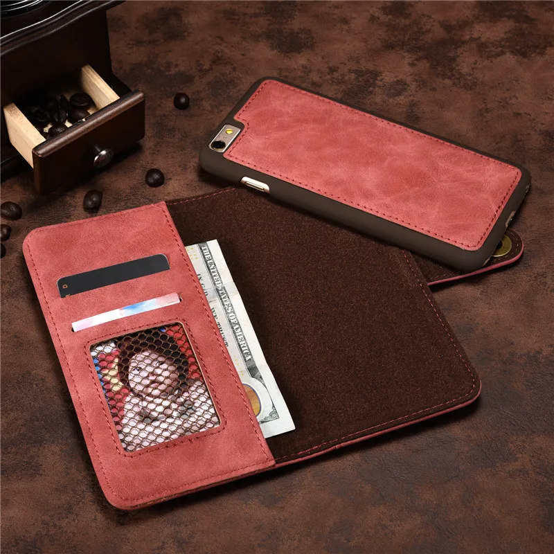 For Apple iphone 6 6S 6 S Plus Case Luxury Wallet Leather Flip Cover Case For iphone 6 6S Plus 2 in 1 Cover With Cards Slots Holder Stand11