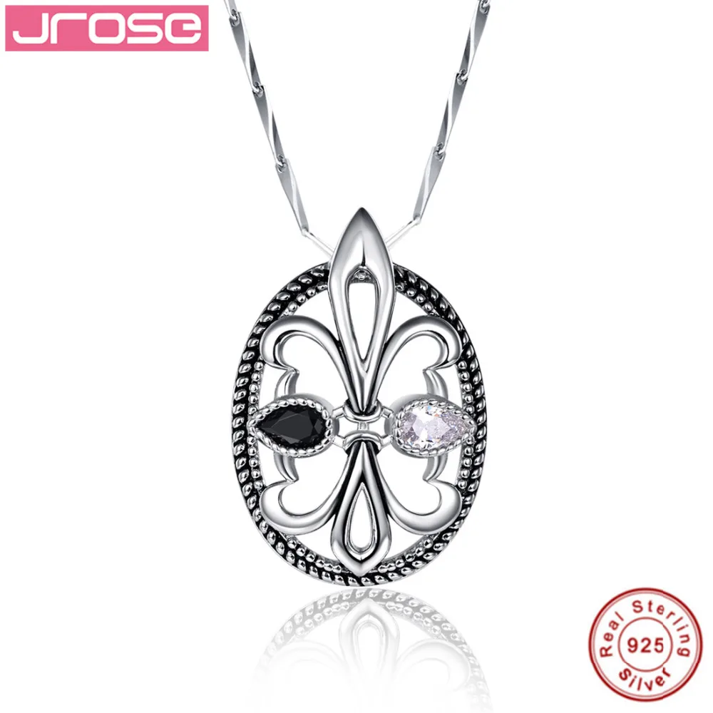Хит продаж Jrose Pear Cut белая CZ & черная маска из стерлингового серебра 925 пробы кулон