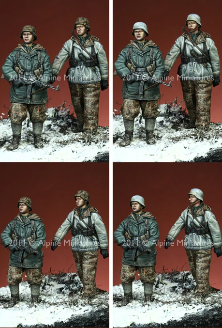 

1/35 Scale Unpainted Resin Figure WWII Winter SS 2 figures
