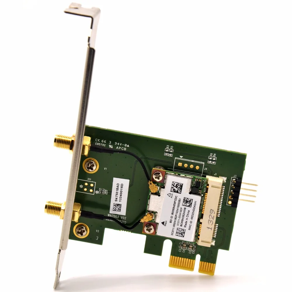 BCM94352HMB 802.11ac 1200 Мбит/с Настольный Беспроводной PCi-e Wi-Fi адаптер PCi WLAN карты+ Bluetooth 4,0 хакинтош для Broadcom BCM94352