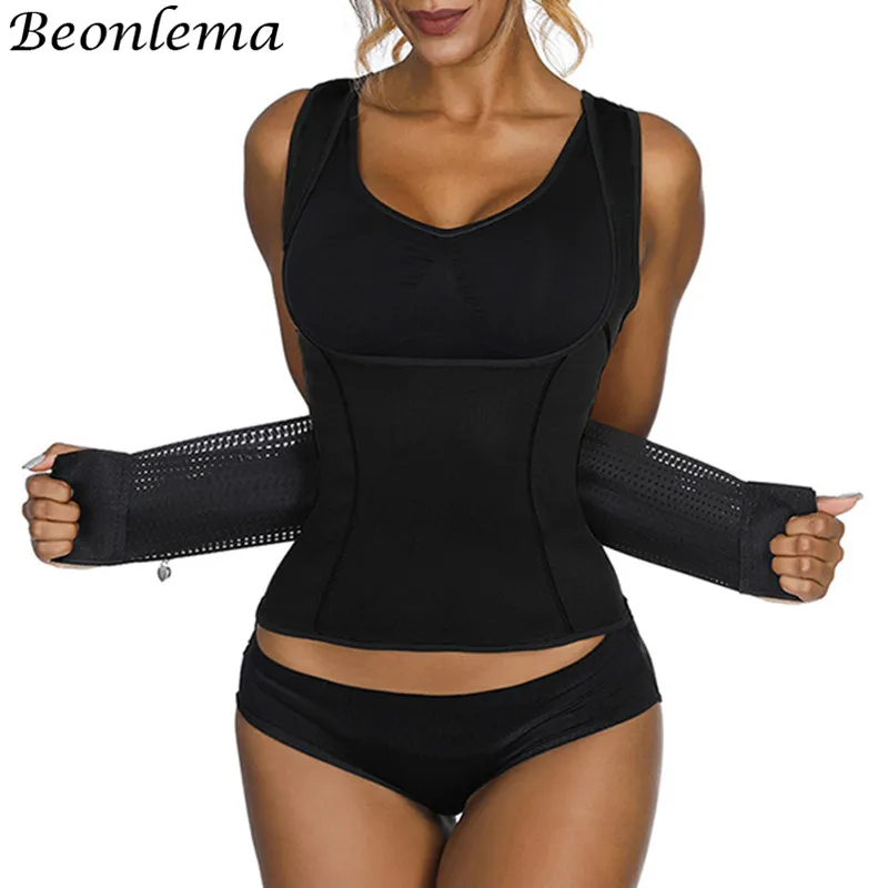 Beonlema женский Neopreno тренажер для талии, утягивающий пояс, формирующий жилет для женщин, пояс для моделирования тела, Fajas S-3XL - Цвет: Черный