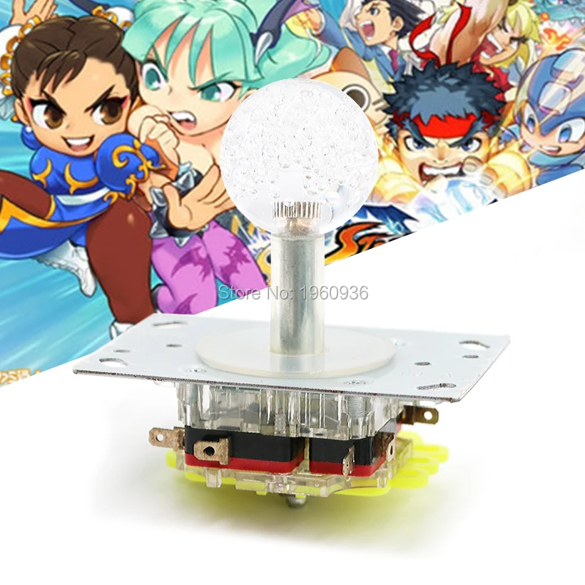 

Colorful lights led Joystick 5V Illuminated with clear topball Dual 5pin interface for arcade fighting and fishing game machine