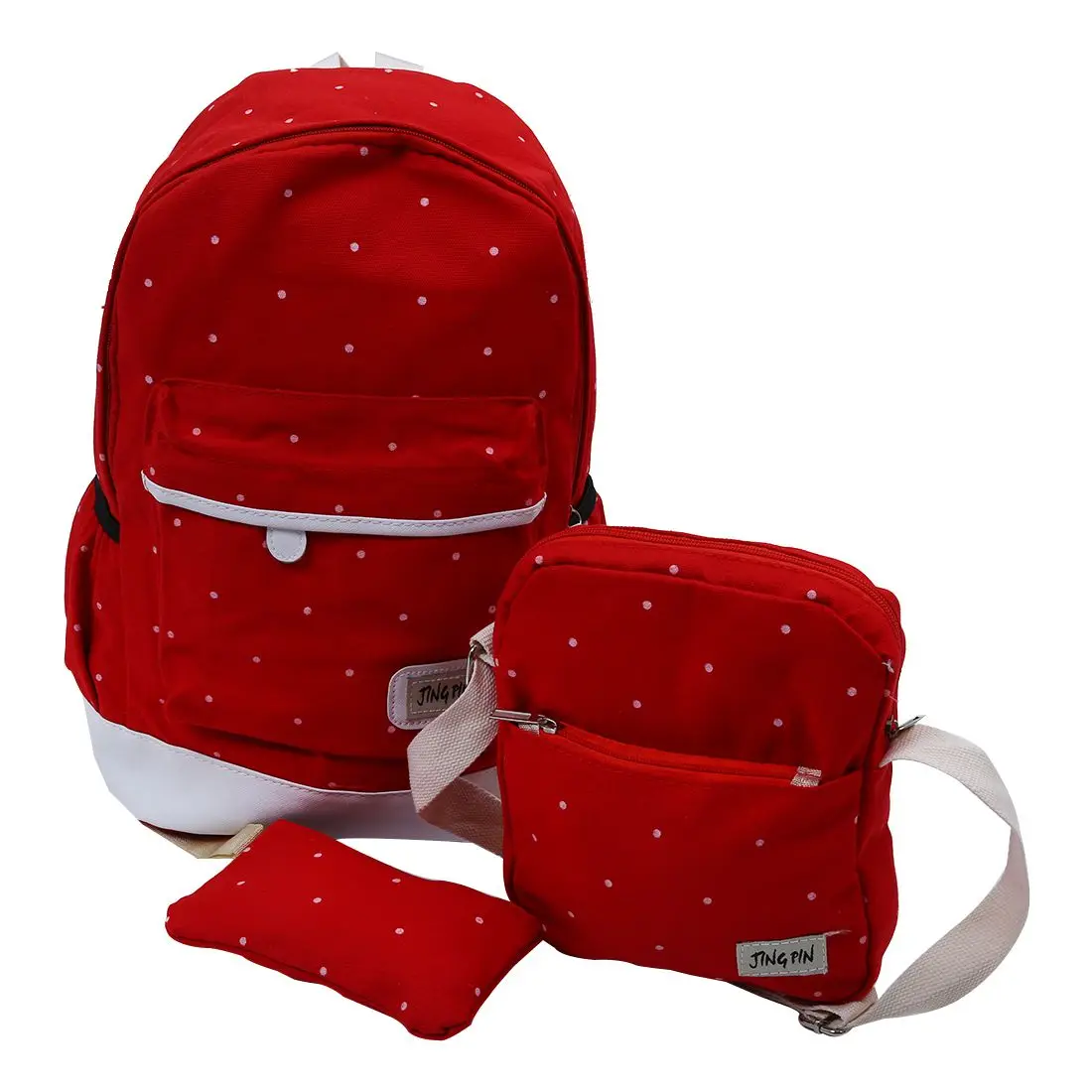 Red Новые 3 шт./набор корейские повседневные женские рюкзаки холщовые сумки для книг в консервативном стиле школьные сумки для девочек-подростков композитная сумка bac - Цвет: Red