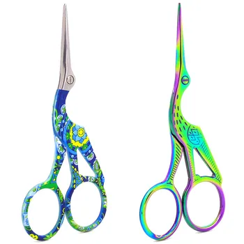 

Durable Stainless Steel Vintage Classic Embroidery Scissors Nail Art Stork Crane Bird Scissors Cutters Tool 11.5cm Styling Tool