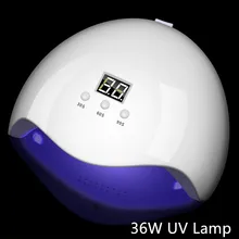 1Pc 36W Smart UV Lamp 12 LEDS Pink White Nail Dryer Curing Gel Varnish With 1pc USB cable Nail Art Drying Tools Nail Machine