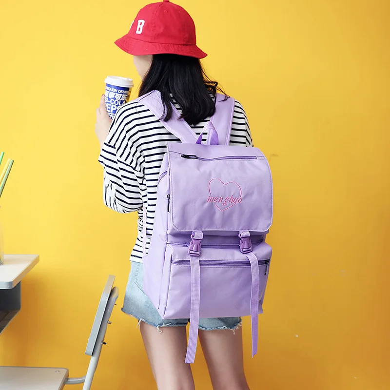 Menghuo 2017 HOT New Designed Korean Cute Fresh Backpack Letter Cover Women Backpacks Quality Fashion Girls School Bag Mochilas (15)