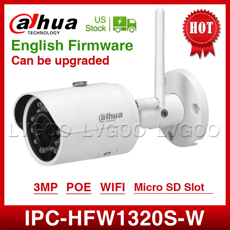 

DaHua wifi IPC-HFW1320S-W 3MP Mini Bullet IP Camera infrared CCTV Camera IP67 Security Camera replace IPC-HFW1431S With logo