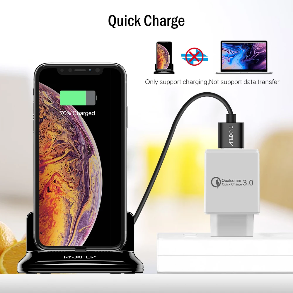 Магнитный держатель для зарядного устройства RAXFLY для samsung huawei, держатель для зарядки телефона, подставка для iPhone XS, Тип C, Micro USB, 8 pin, Настольная зарядка