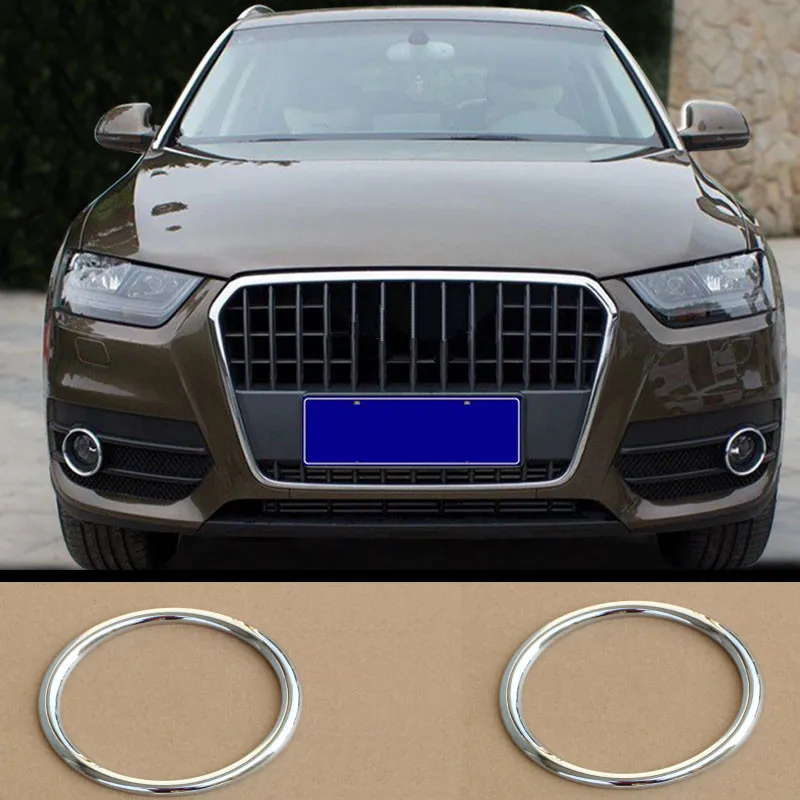 

2 Pieces/Set ABS Chrome Front Fog Lamps Cover Fog Lights Trim Fog Light Lamp Sticker For Audi Q3 2011 - 2014