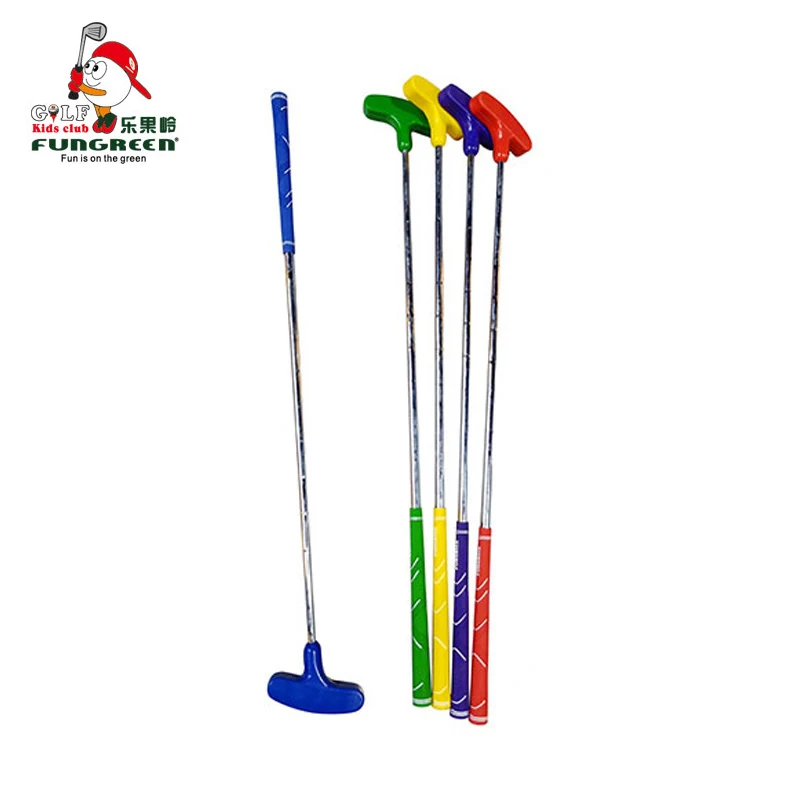 1 шт. Детские клюшки для клюшек Детские двухсторонние мини резиновые головки клюшки для гольфа оборудование для фитнеса игрушки для гольфа для игры в гольф - Цвет: Purple  95cm