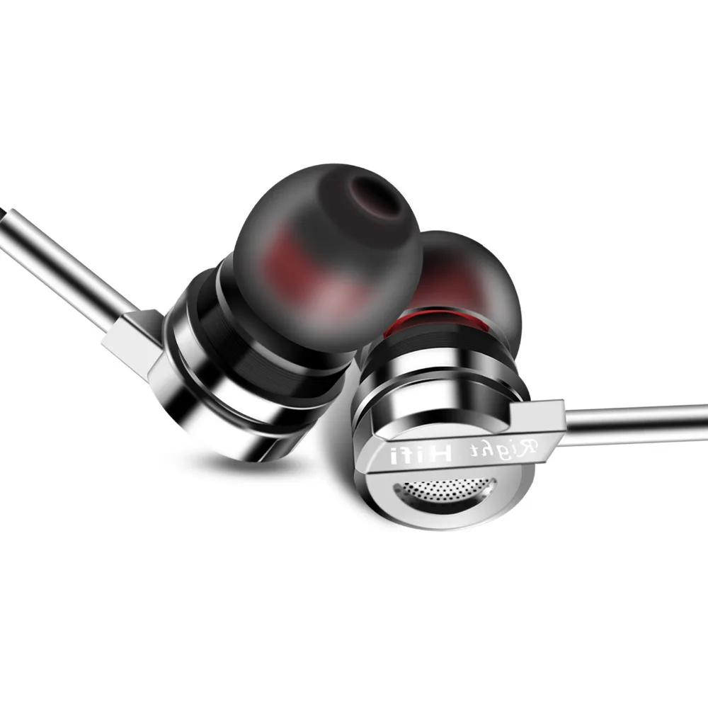 PTM HiFi металлические наушники стерео бас шумоподавление металл 3 5 мм в ухо