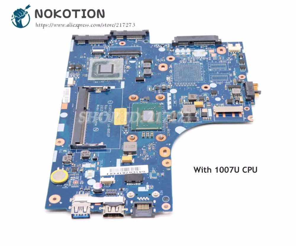 Материнская плата NOKOTION VIUS3 VIUS4 LA-8951P для ноутбука Lenovo Ideapad S300 S400 SLJ8C SR109 Celeron 1007U |