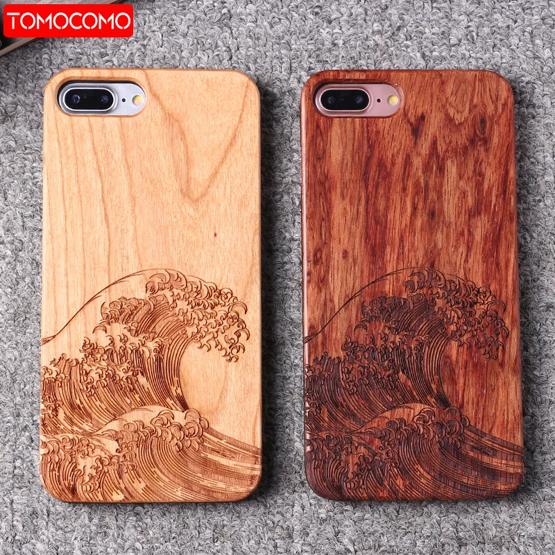

For iPhone 6 6S 6Plus 7 7Plus 8 8Plus X XS Max Ocean Wave Wood Case For SAMSUNG Galaxy S7 Edge S8 plus S9 S9 Plus Fundas