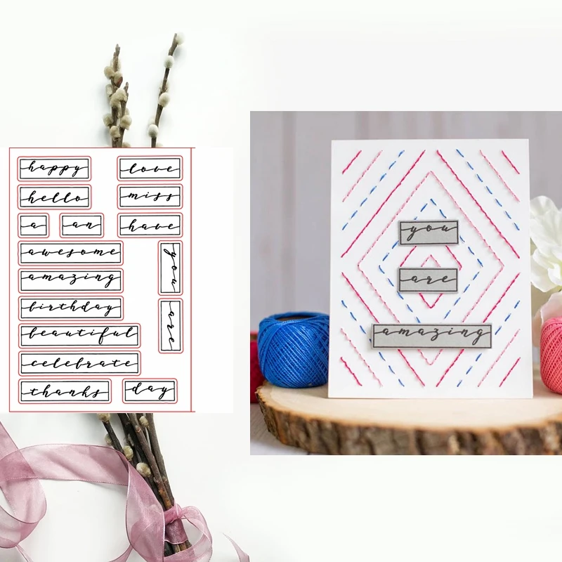 

Happy Love Awesome Clear Transparent Stamps DIY Crafts Card Album Making Stencil Decor Scrapbooking Embossing New Stamps 2019