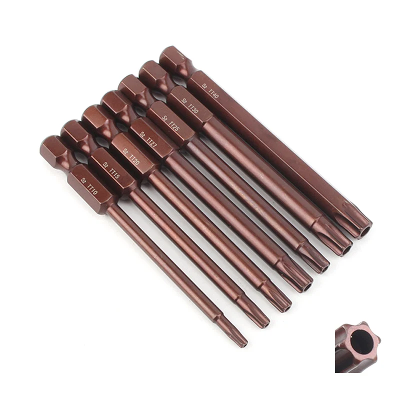 

7Pcs Torx Star Screwdriver Bit 1/4 Inch Hex S2 Magnetic Electric Screwdriver Bits Auto Repair Tools T10 T15 T20 T25 T27 T30 T40