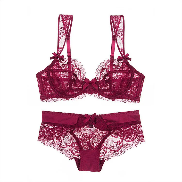 

New 2019 summer European Women lingerie sexy Luxury lace bra sexy ultra-thin transparent comfortable bra set