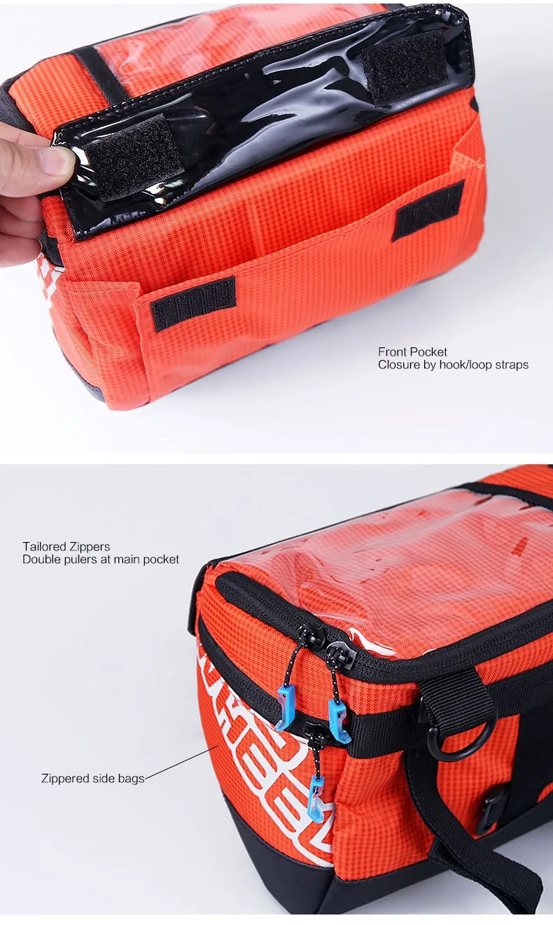 Best ROSWHEEL 3L Bicycle Handlebar Bag MTB Road Bike Cycling Front bar Pannier Frame Pouch Map bags Bycicle Bolsa Bicicleta 111271 3