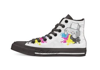 

Puker Printer Casual High Top Canvas shoes sneakers Light Walking Shoes