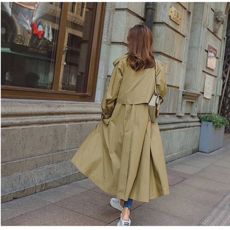 Et Tempérament Oversize Tranchée khaki Coréen Automne Longue purple Black Manteau Ceinture 2018 orange Lâche Raglan Conception Printemps Manches gray Femme CxodrBe