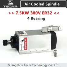 TECNR 4 шт. подшипники 7.5kw 380 В Воздушный крутой мотор шпинделя ER32 фрезерный станок с ЧПУ фланцевый монтажный мотор шпинделя