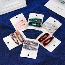 Корейский геометрический полый уксусный Кислая вода капля Акриловые зажимы для волос яркая фольга шпильки с блестками аксессуары для волос для wom