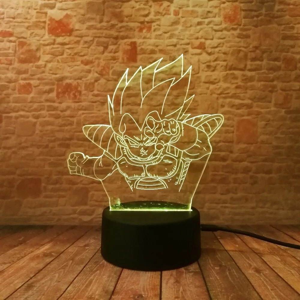 9 Diff Dragon Ball Супер Saiyan Goku сила действия бомб фигурки 3D иллюзия настольная лампа 7 цветов ночной Светильник для мальчиков Игрушки Подарки
