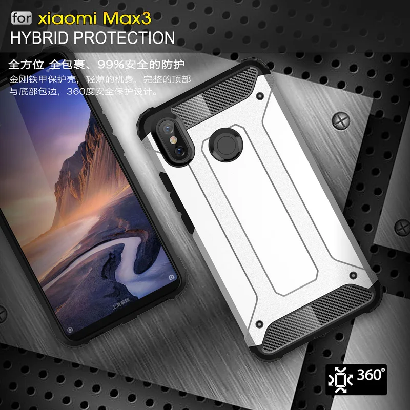 phone cases for xiaomi For Xiaomi Mi Max 3 Hybrid Shockproof Back Case Xaomi Xiomi Mi Max3 Bumper Cover Soft TPU and Hard PC Dual Protector Cases Funda best phone cases for xiaomi