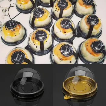 

50 Pcs Mini Round Moon Cake Container Trays Packaging Box Holder Wedding Party Favor Boxes 50g Mooncake Egg-Yolk Puff Holders