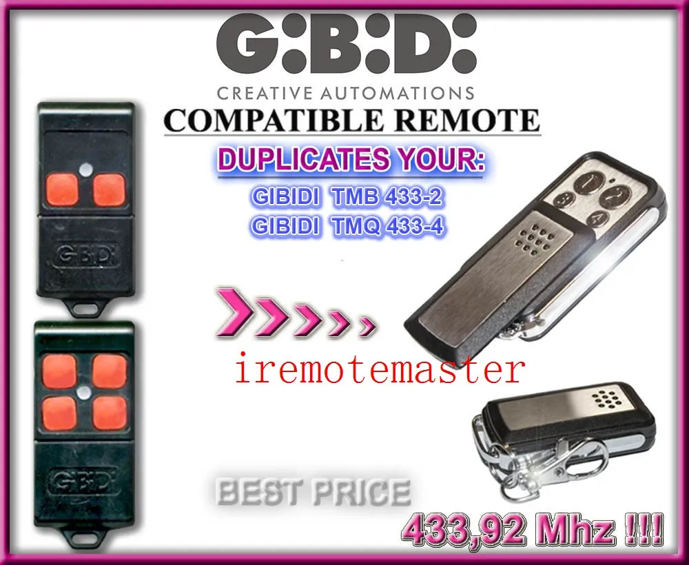 

GIBIDI replacement remote control tmb 433-2,tmq 433-4 Duplicator 433mhz