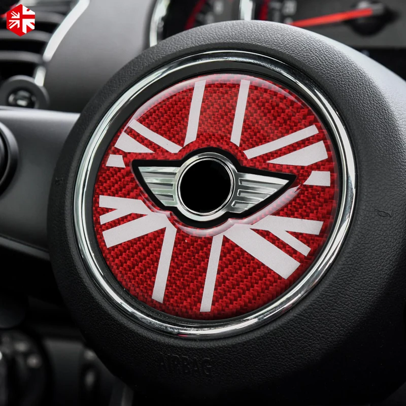

For MINI Cooper Countryman F60 Carbon Fiber Steering Wheel Center 3D Sticker Decal Cover Car Styling Interior Decoration