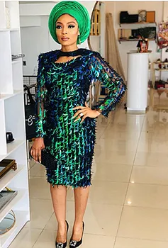 

Popular style green african sequins lace fabric shining sequins lace fabric for party dress 5yards free shipping F1QZJUL221