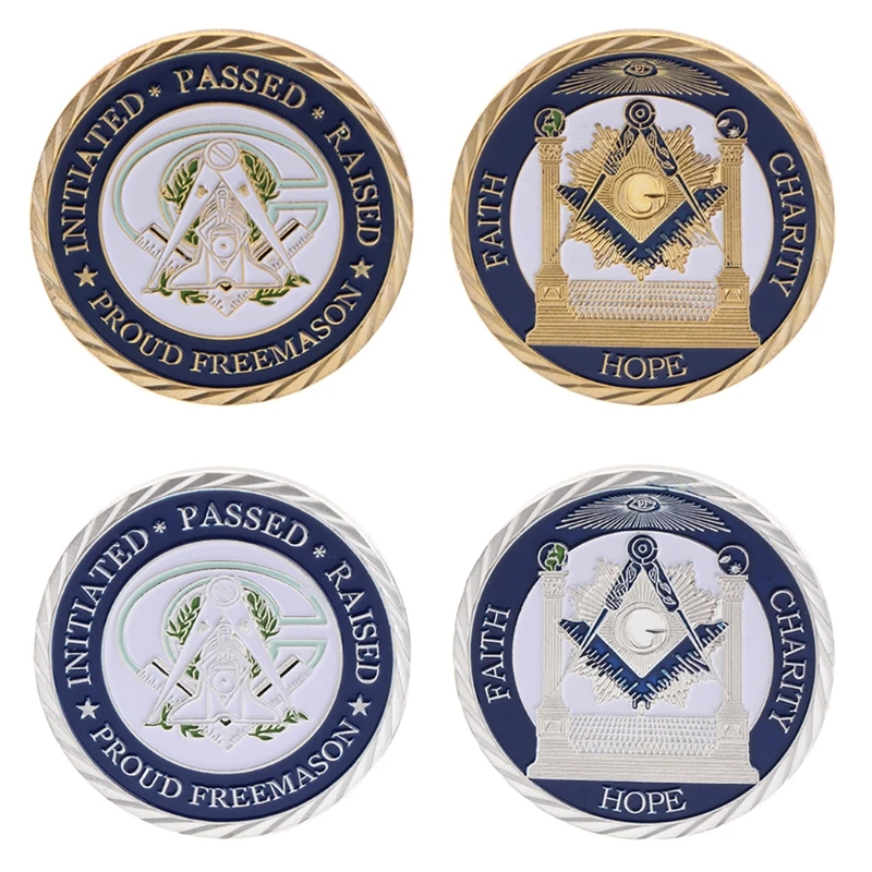 Commemorative Coin Freemasons Silver Golden Faith Collection Arts Gifts Souvenir