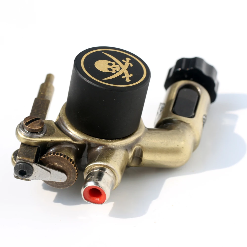 Kaufen 1pc Schädel Stil Tattoo Maschine RCA Stecker Rotary Tattoo Maschine Liner Und Shader Elektrische Tattoo Maschine Rotary Für Körper kunst