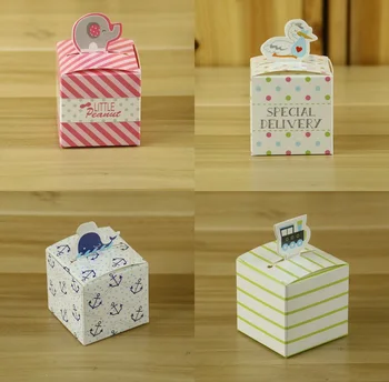 

100 X Kids Birthday Party Gift Boxes Baby Shower Candy Boxes Bomboniera Giveaways Box, Milk Bottle / Train / Dolphin / Elephant