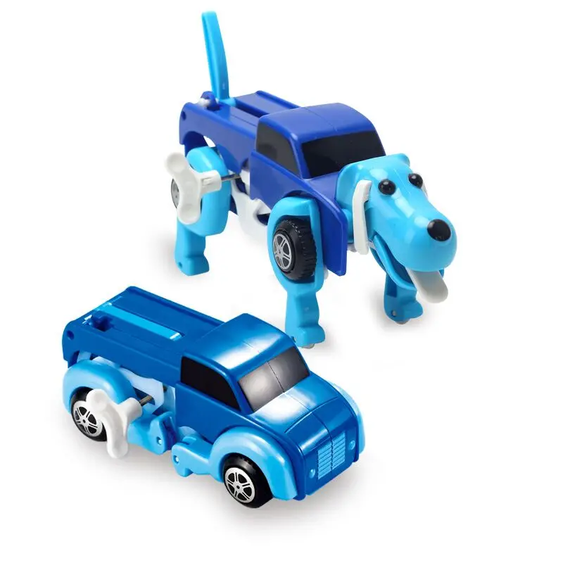 

Educational Toy Car Automatic Transformation Toy Dog Car Robot Vehicle Clockwork Winding Up Toy For Kids
