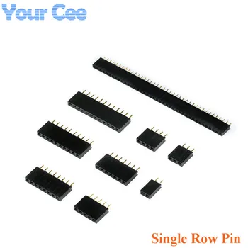 

10 pcs Single Row Pin 1*2P 3P 4P 5P 7P 8P 10P 12P 16P 40P Female Header Socket Copper Pin Connector 2.54mm Pitch