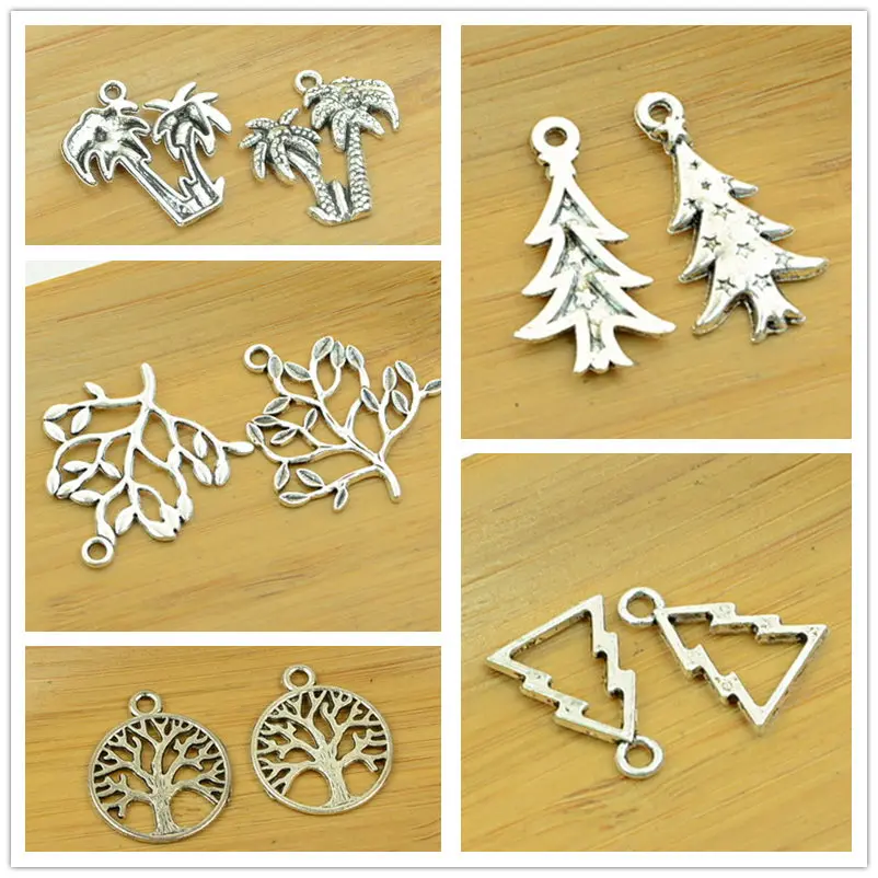 

Подвеска в форме дерева, кактуса, кокоса, подвеска из сплава под старину, серебро, шарм, Рождественская бижутерия, фурнитура, аксессуары для одежды, бесплатная доставка