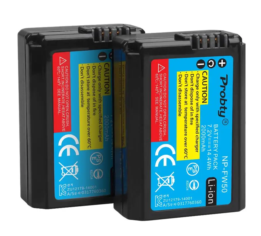 2 Pcs Battery Аккумулятор для камеры sony NP-FW50 NP FW50+ быстрое ЖК-зарядное устройство для sony Alpha a6500 a6300 a6000 a5000 a3000 NEX-3 a7R a7S NEX-7 - Цвет: 2 Pcs Battery